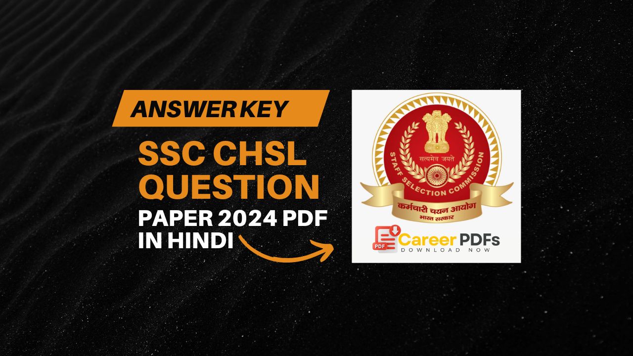 SSC CHSL Question Paper 2024 pdf download in hindi