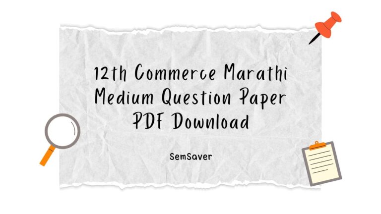 12th Commerce Marathi Medium Question Paper PDF Download