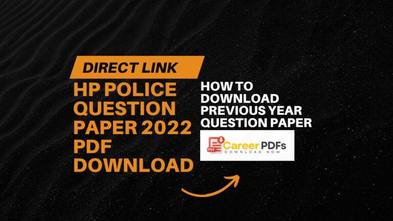 HP Police Question Paper 2022 PDF Download